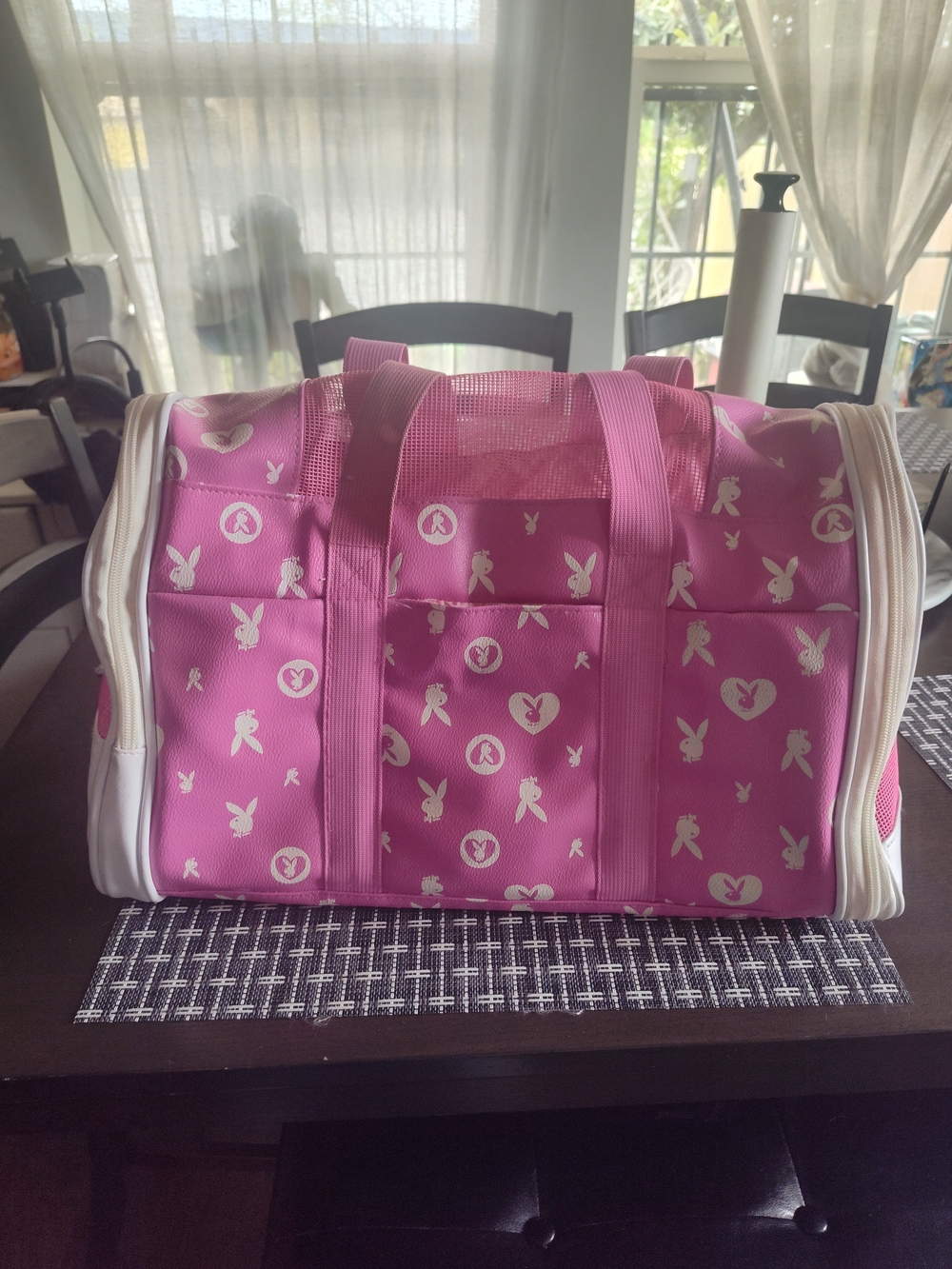PLAYBOY Hot Pink Bunny Logo Travel Tote